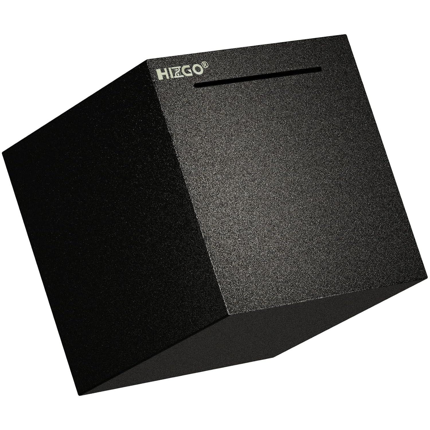 hizgo Adult Stainless Steel Piggy Bank,Coin Saving for Must Break to Open -Kids Money Saving Box (Black 4.72 inch)