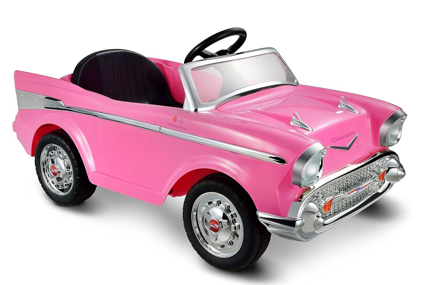 KID MOTORZ Pink Barbie Princess Theme Toy Car, Interactive Pink Chevy Bel Air Ride-on from Movie, Pink Princess Gift for Girls, Birthday Ideas for Ages 3 and Up Toddlers Girls