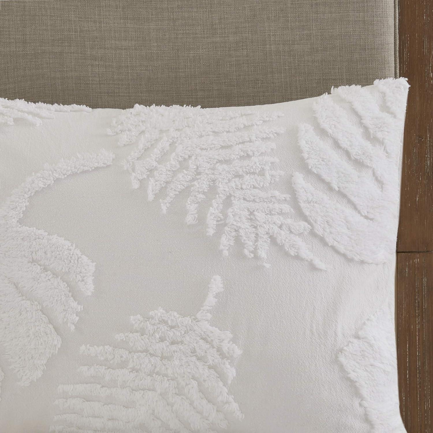 Madison Park Bahari Tufted Cotton Chenille Palm Duvet Cover Set
