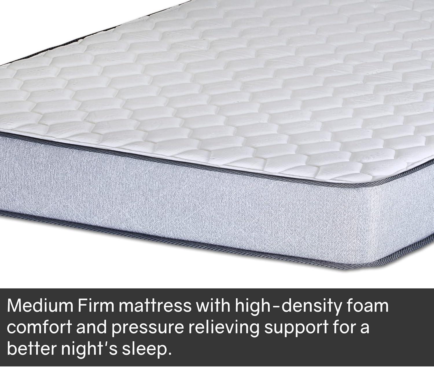 Twin Medium Firm High Density Foam Mattress in Gray