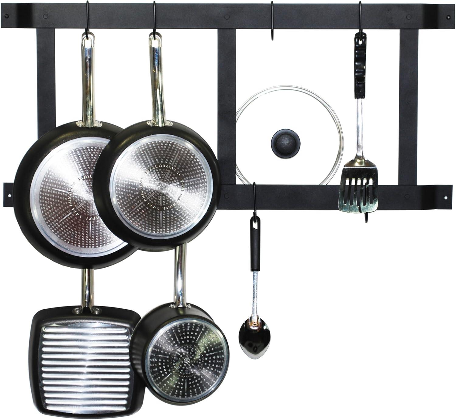 Rogar Black Ultimate Wall Mounted Pot Rack