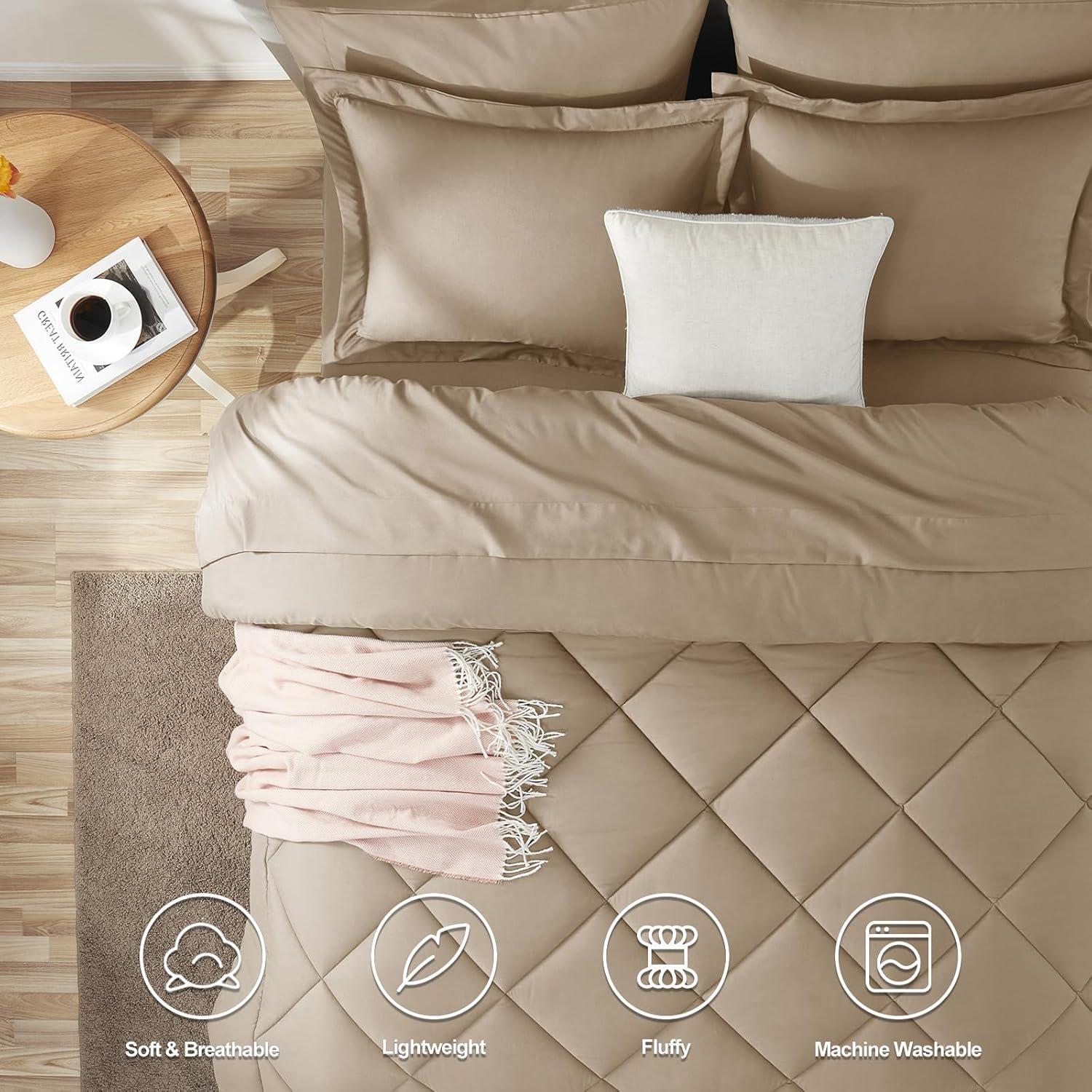 Sweet Home Collection All Season Bed-in-A-Bag 5pc/7pc Solid Color Comforter & Sheet Set Ultra Soft Bedding by Sweet Home Collection