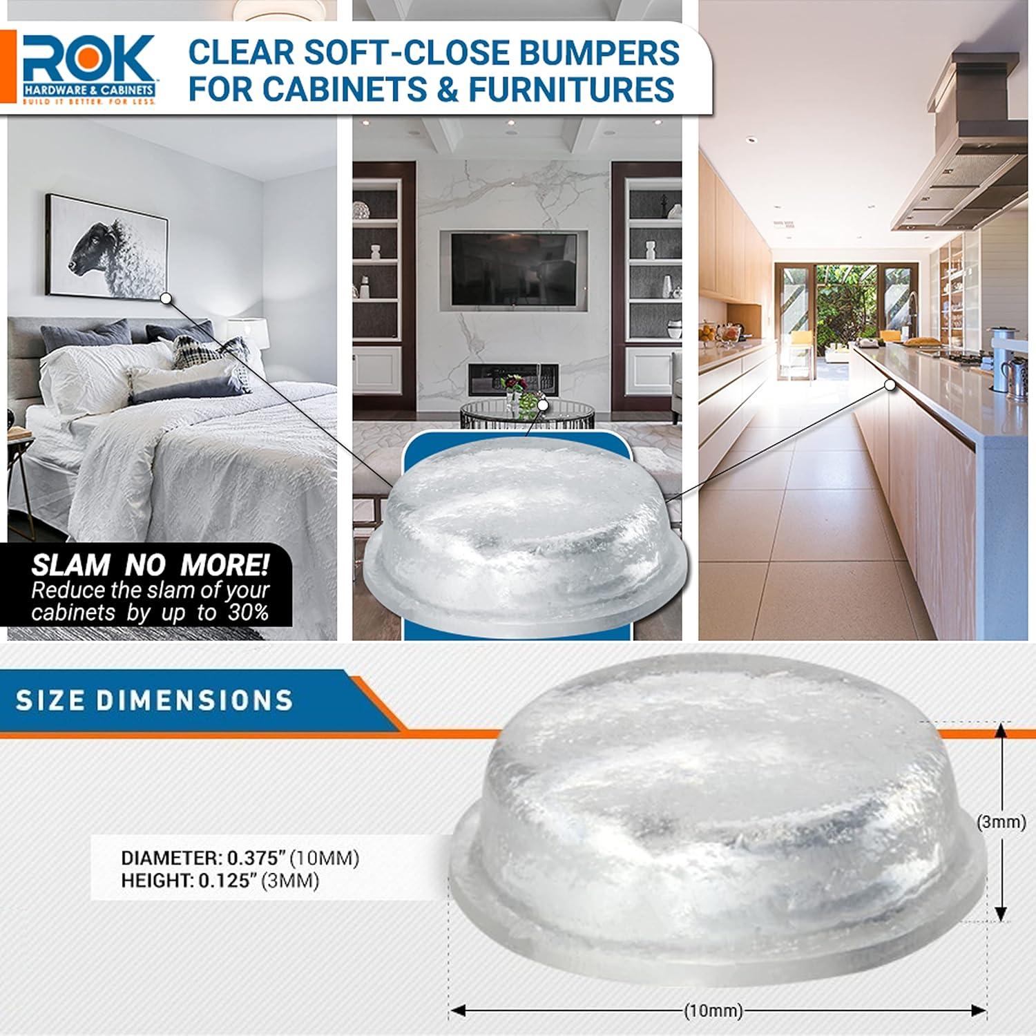 Rok Flat Head Door, Drawer, & Furniture Bumpers 0.375" Diameter, 120 Pack