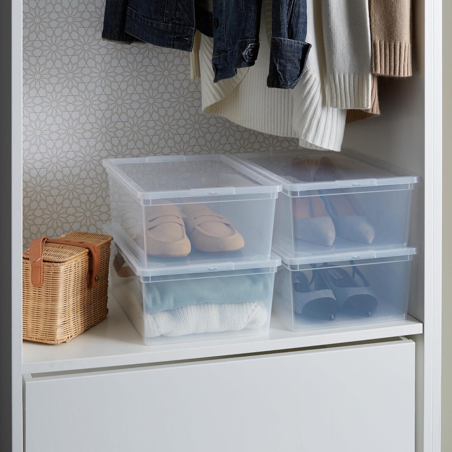 Simplify Simplify 4 Pack Stackable Storage Bins with Lids in Clear
