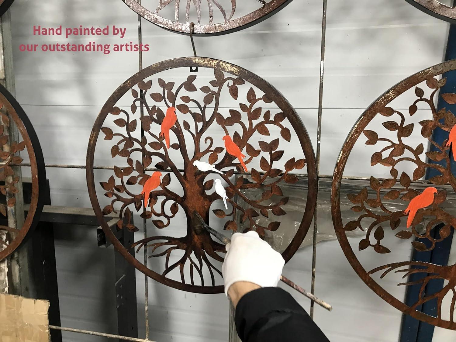 COBEKY Decor Wall Hanging For Living Room Bedroom Garden Porch Patio Office Home Decor, 18In X 18In X 0.88 In