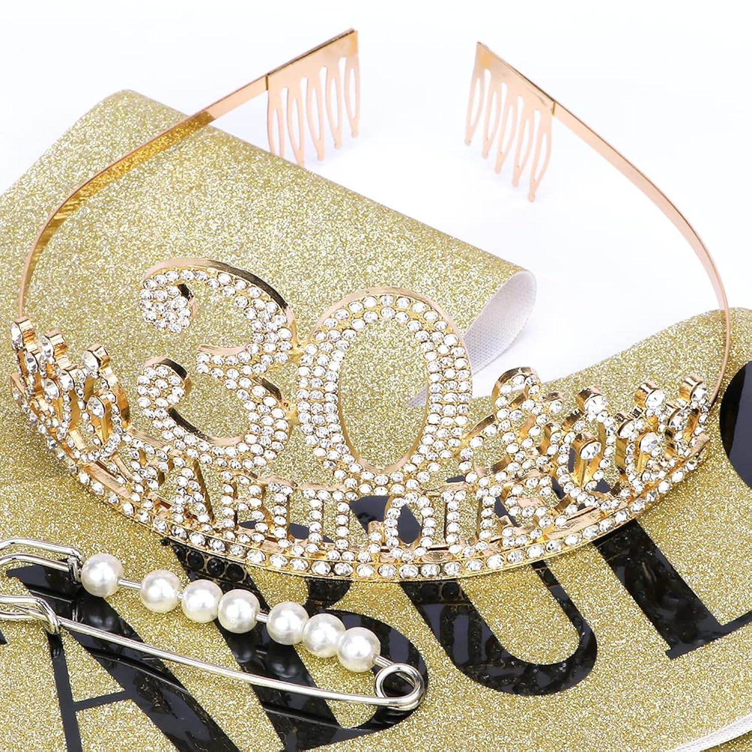 30th Birthday Decorations: Sash, Crown, Tiara for Women - Fabulous 30th Birthday Gifts