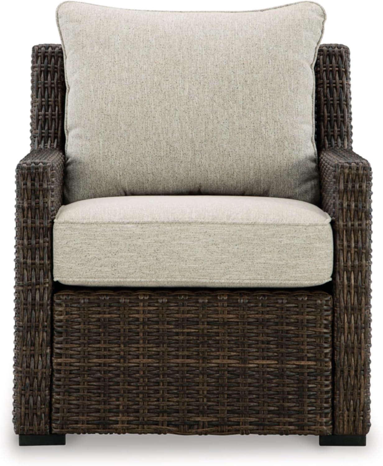 Signature Design by Ashley Brook Ranch Outdoor Lounge Chair with Cushion, Brown