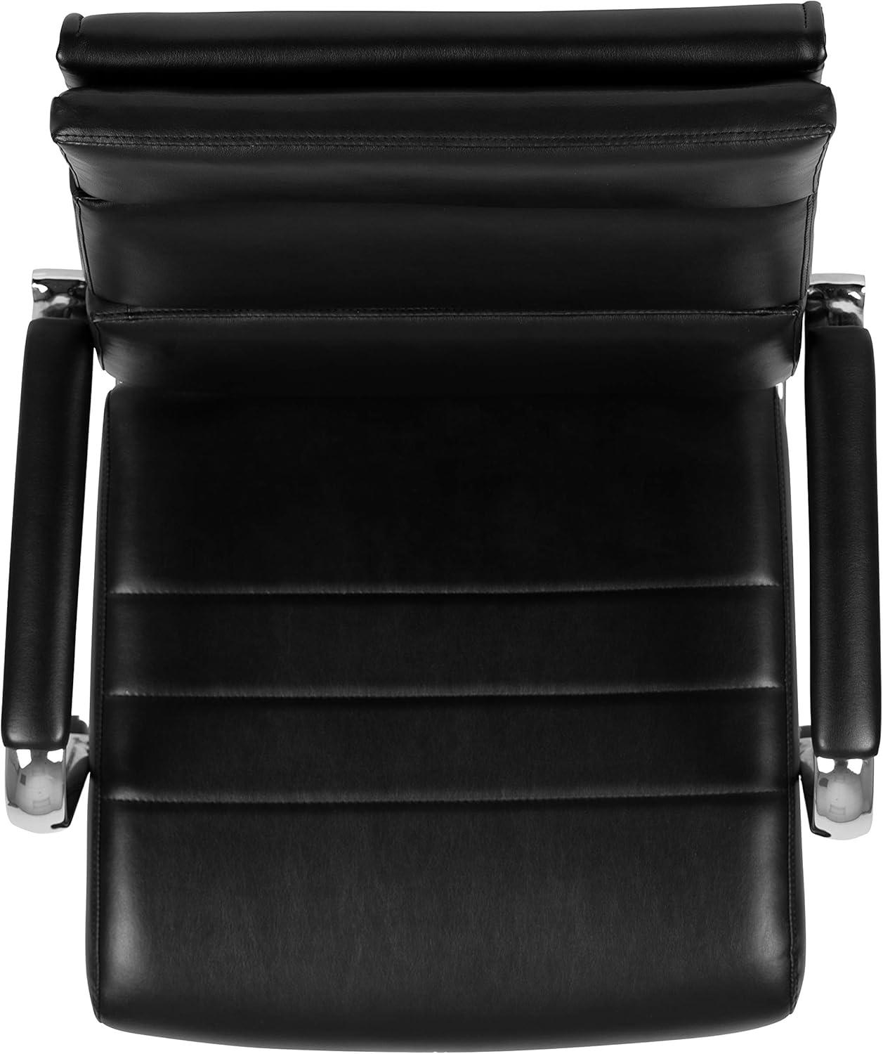 Flash Furniture Hansel High Back Black LeatherSoft Contemporary Panel Executive Swivel Office Chair