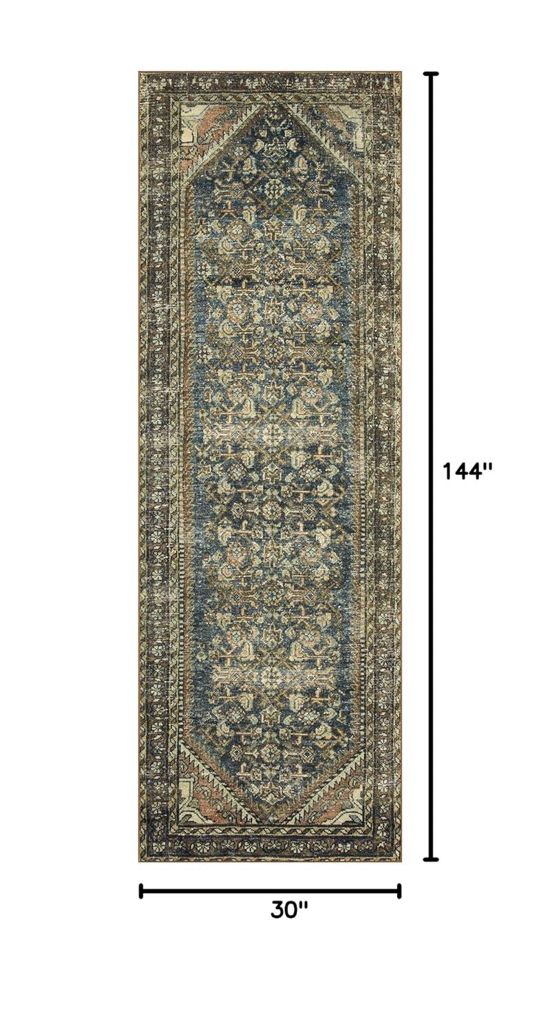 Banks I Rug by Magnolia Home by Joanna Gaines x Loloi - Denim and Clay / 2'6" x 12' Runner