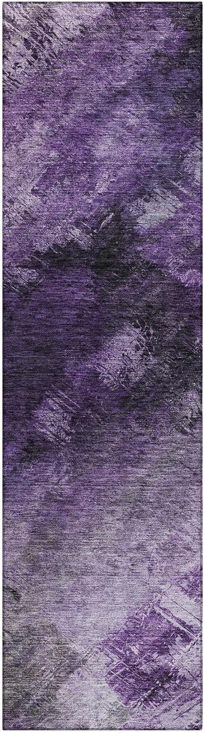 Addison Purple Synthetic Flat Woven Reversible Runner Rug