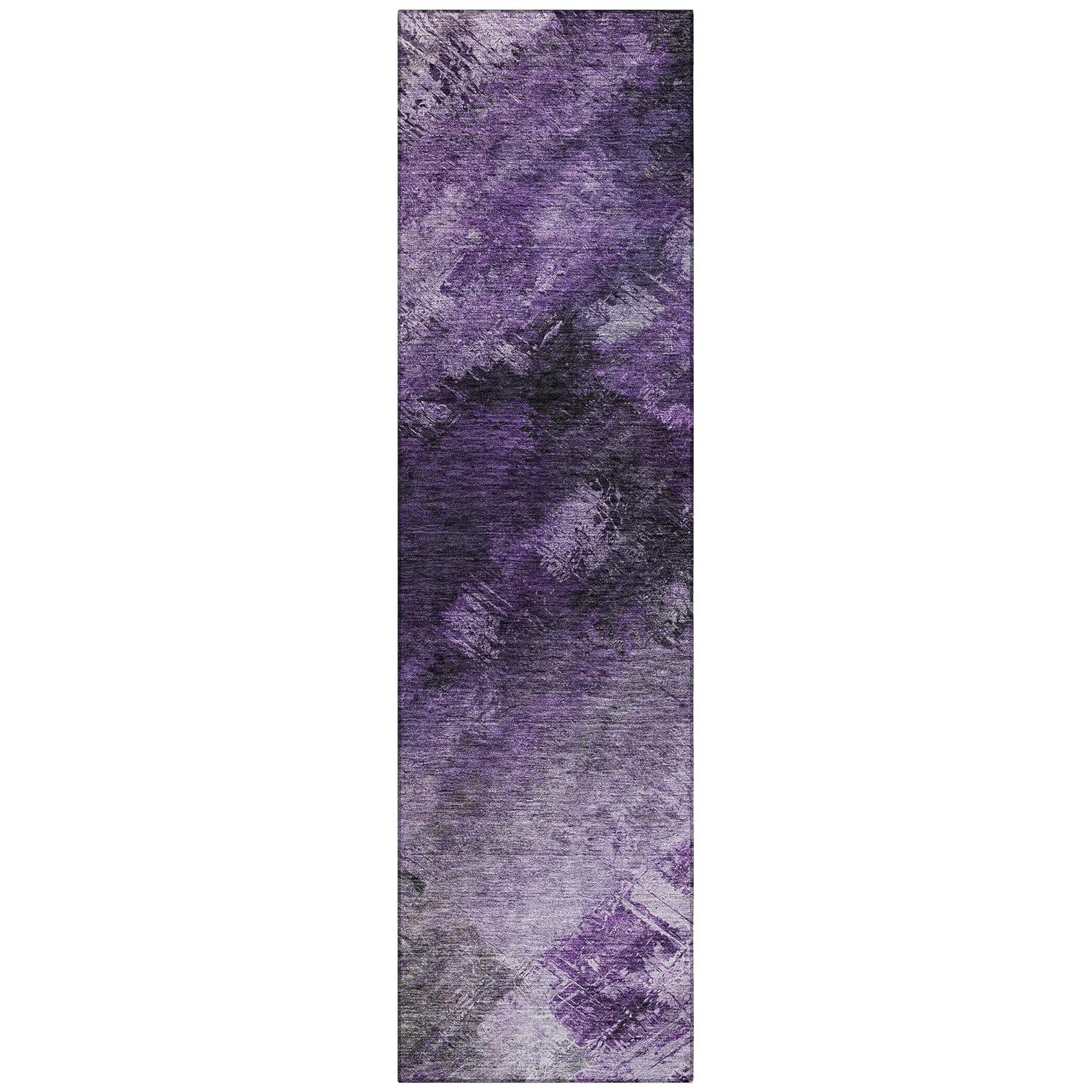 Addison Rugs Chantille ACN590 Purple 2'3" x 7'6" Indoor Outdoor Hallway Runner Rug, Stain Resistant Washable Kitchen Area Carpet for Bathroom, Laundry and Bedroom Rug
