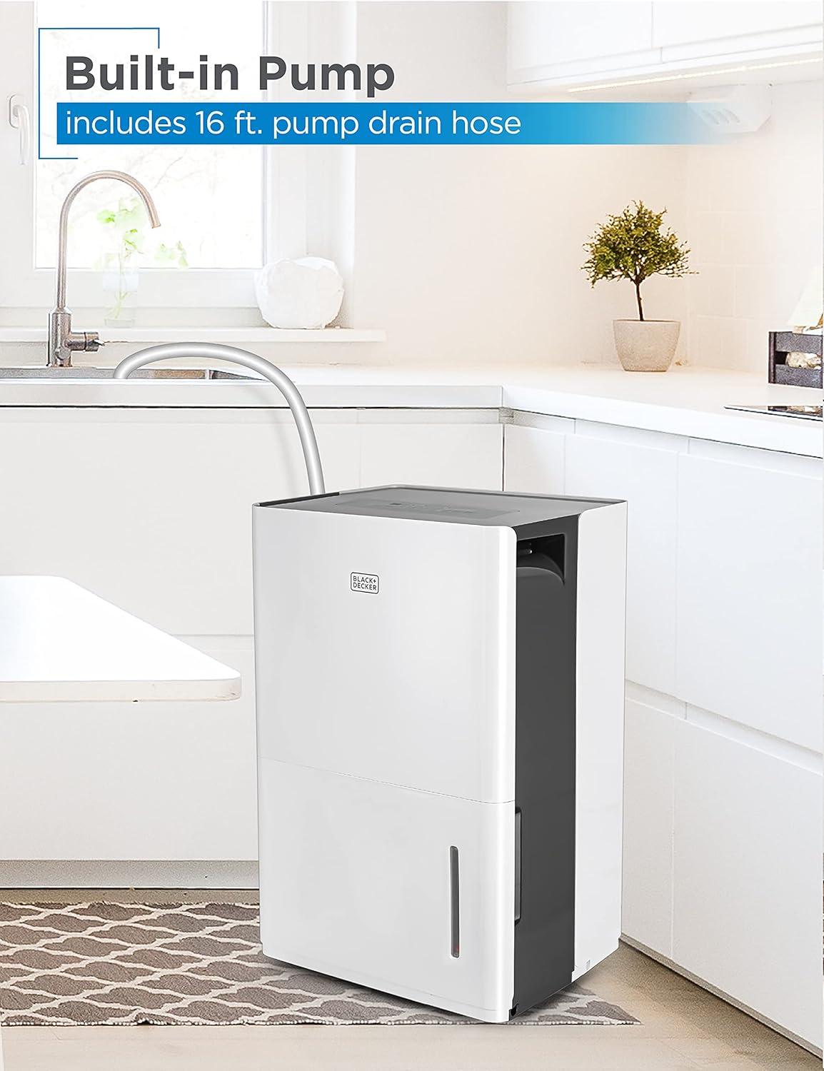 BLACK+DECKER Dehumidifier for Large Spaces and Basements Energy Star Certified White