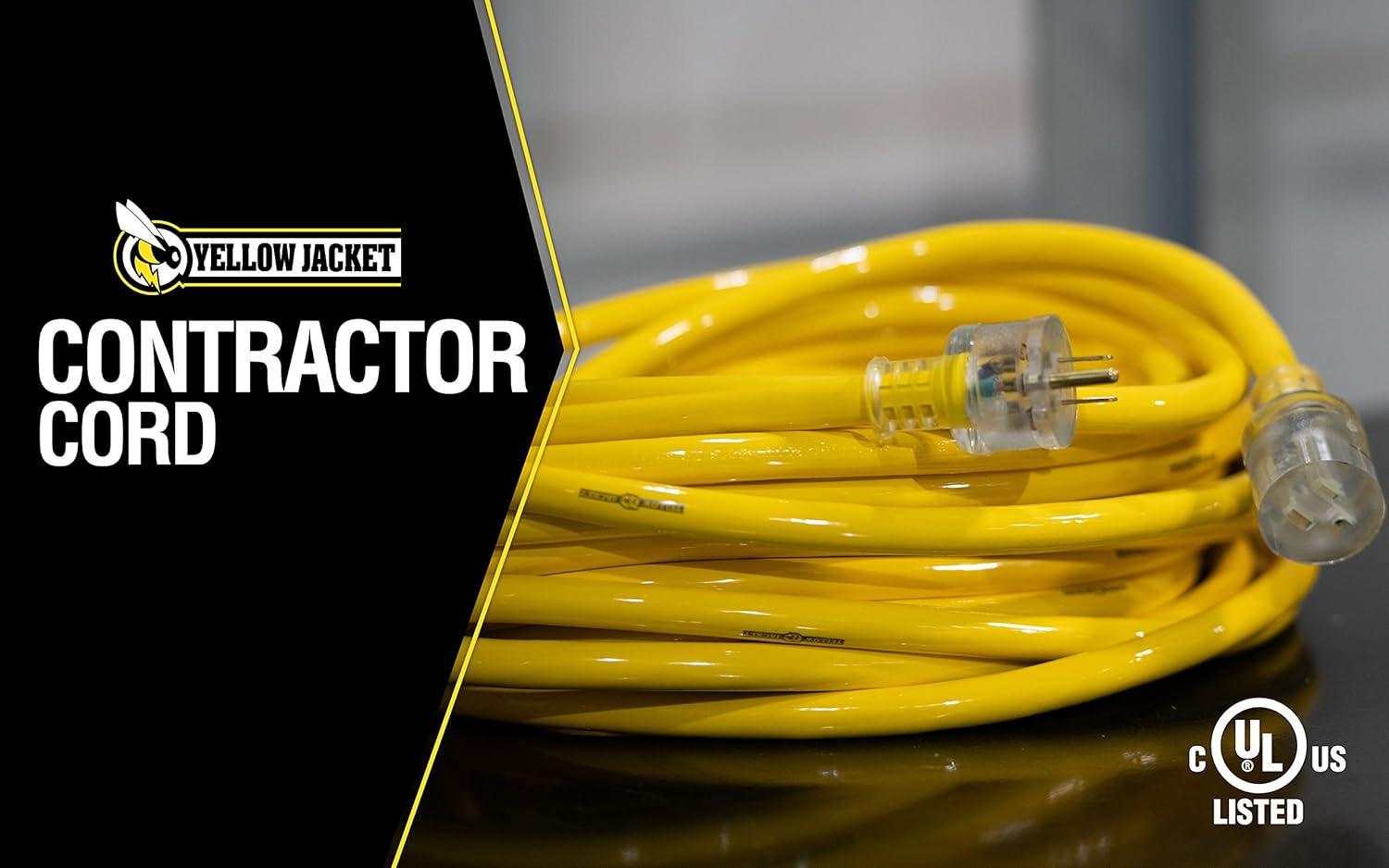 Yellow Jacket Outdoor 50 ft. L Yellow Extension Cord 10/3 SJTW