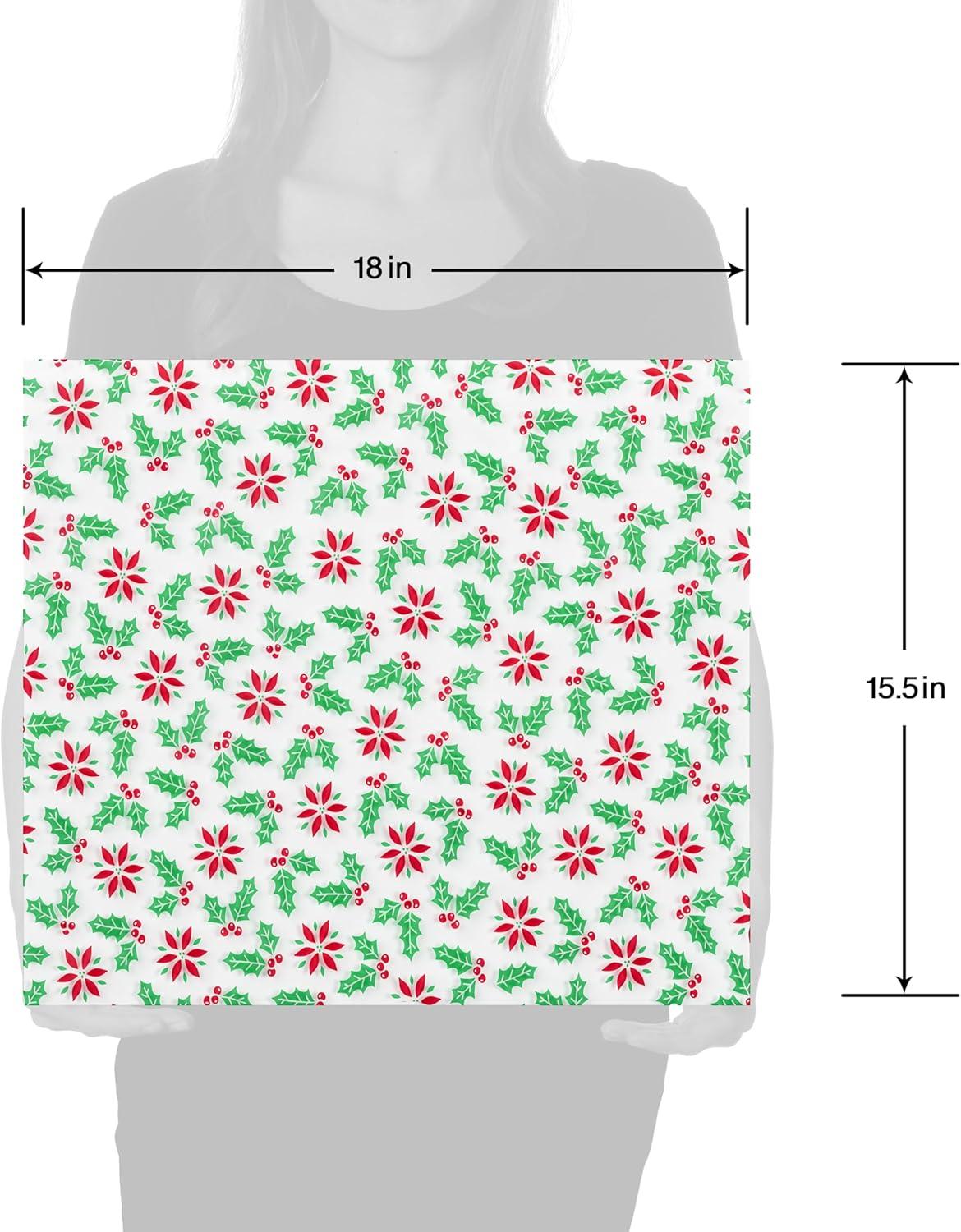 American Greetings Christmas Cellophane Cookie Tray Bags with Twist-Ties, Holiday Patterns (12-Count)