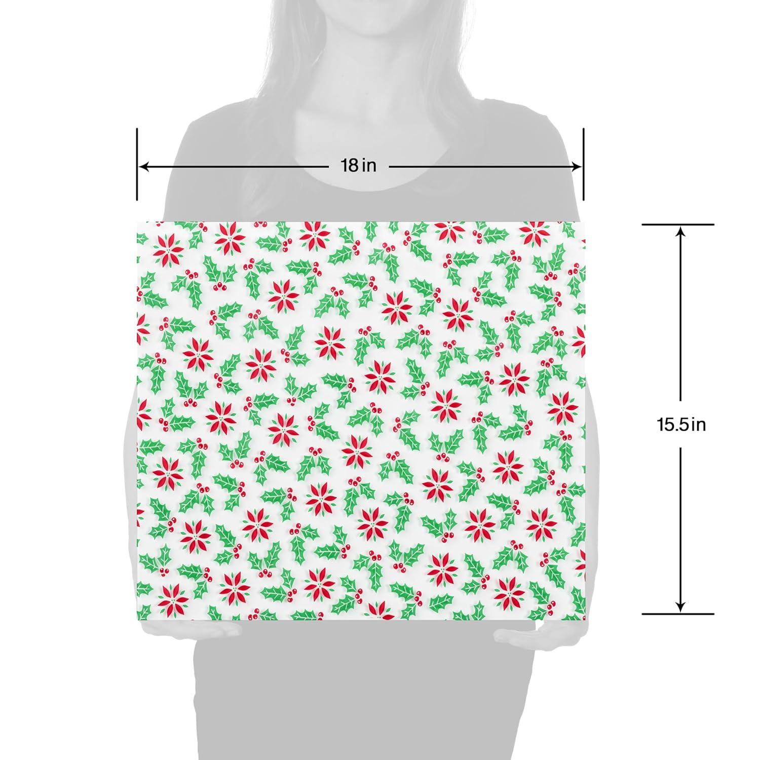 American Greetings Christmas Cellophane Cookie Tray Bags with Twist-Ties, Holiday Patterns (12-Count)