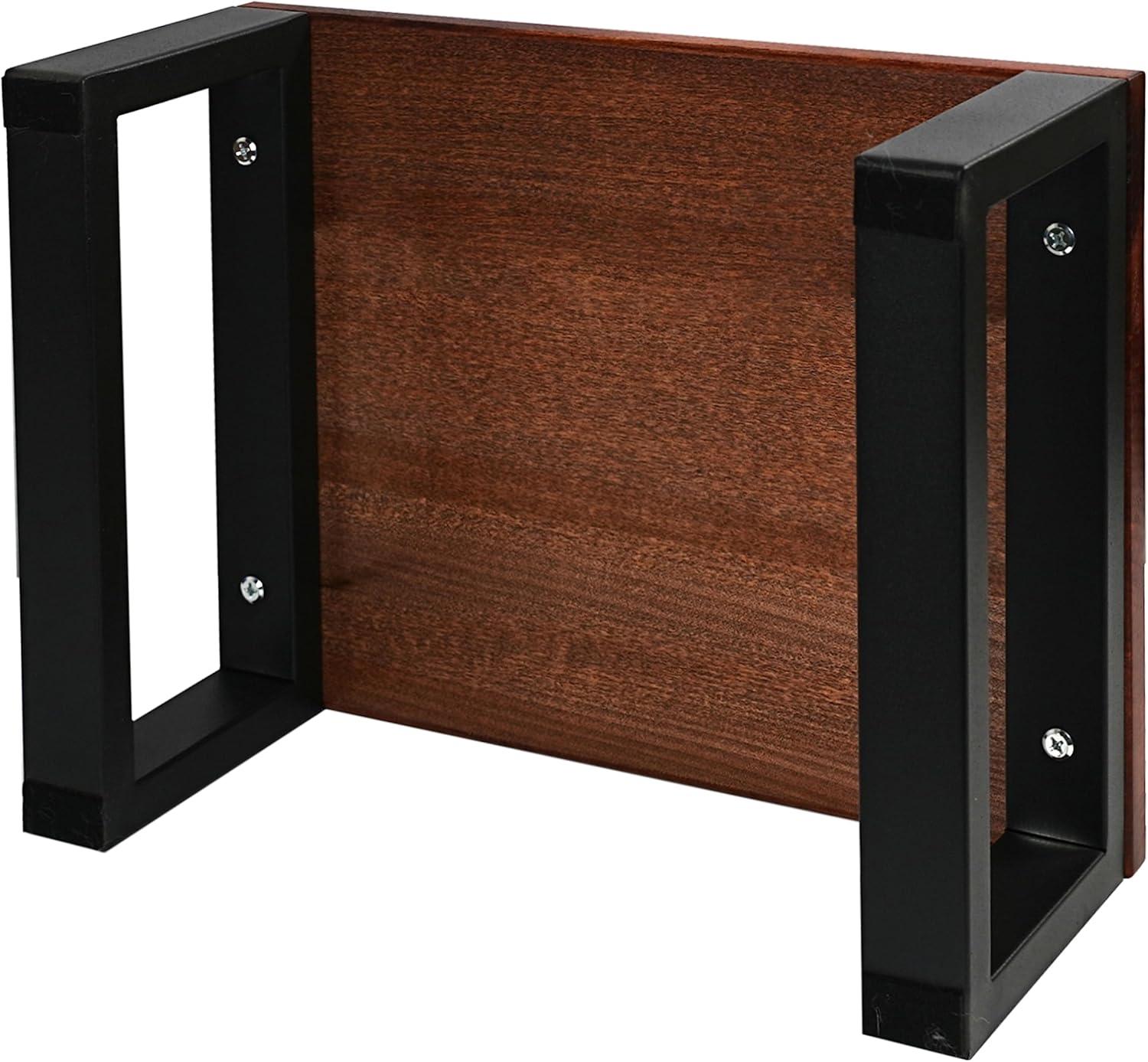 Chocolate Brown Solid Hardwood and Metal Portable Step Stool