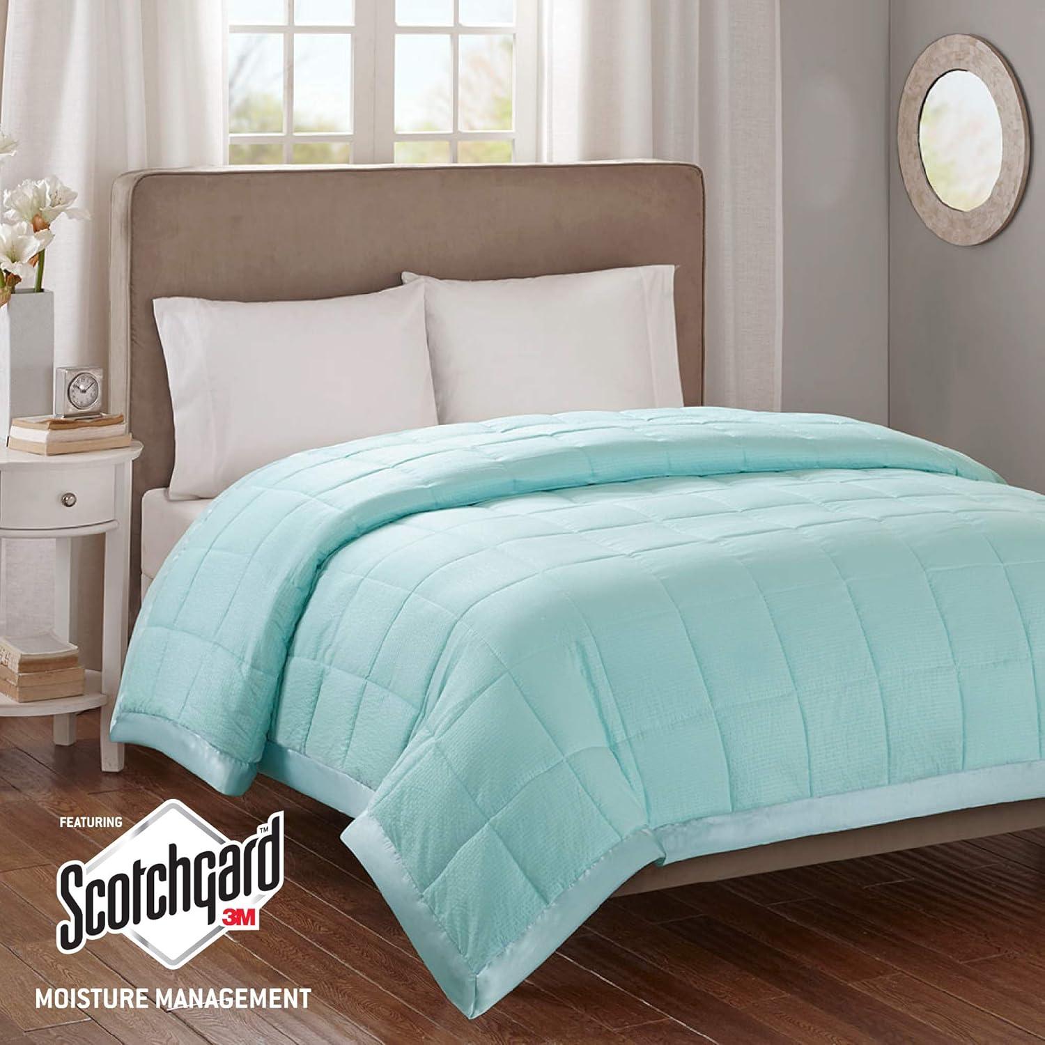 Madison Park Cambria Oversized Down Alternative Blanket with Satin Trim