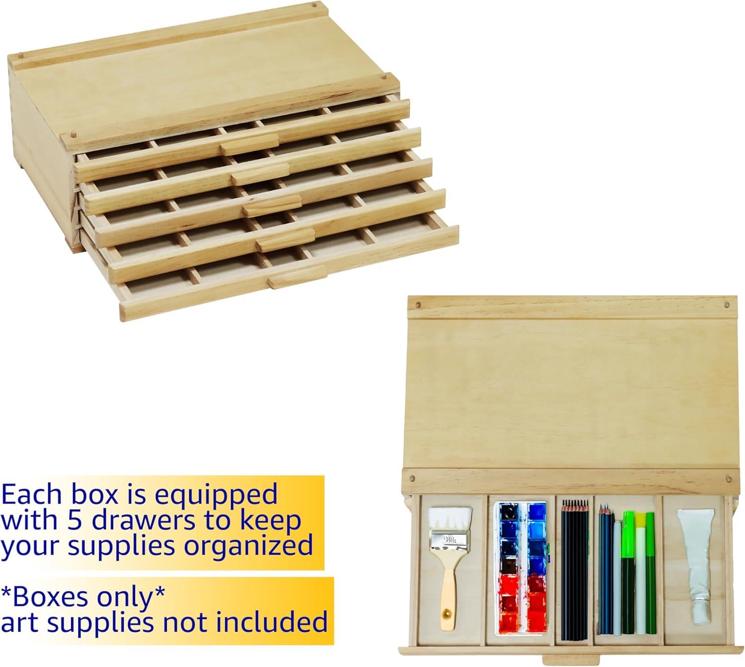 Wood Artist Storage, Art Container for Organizing Art Supplies