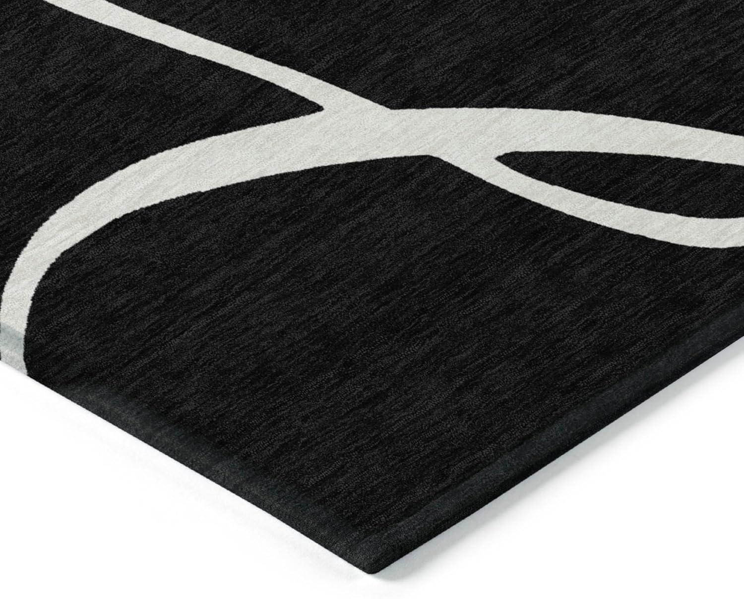 Addison Rugs Chantille ACN999 Black 2'6" x 3'10" Indoor Outdoor Area Rug, Easy Clean, Machine Washable, Non Shedding, Bedroom, Entry, Living Room, Dining Room, Kitchen, Patio Rug