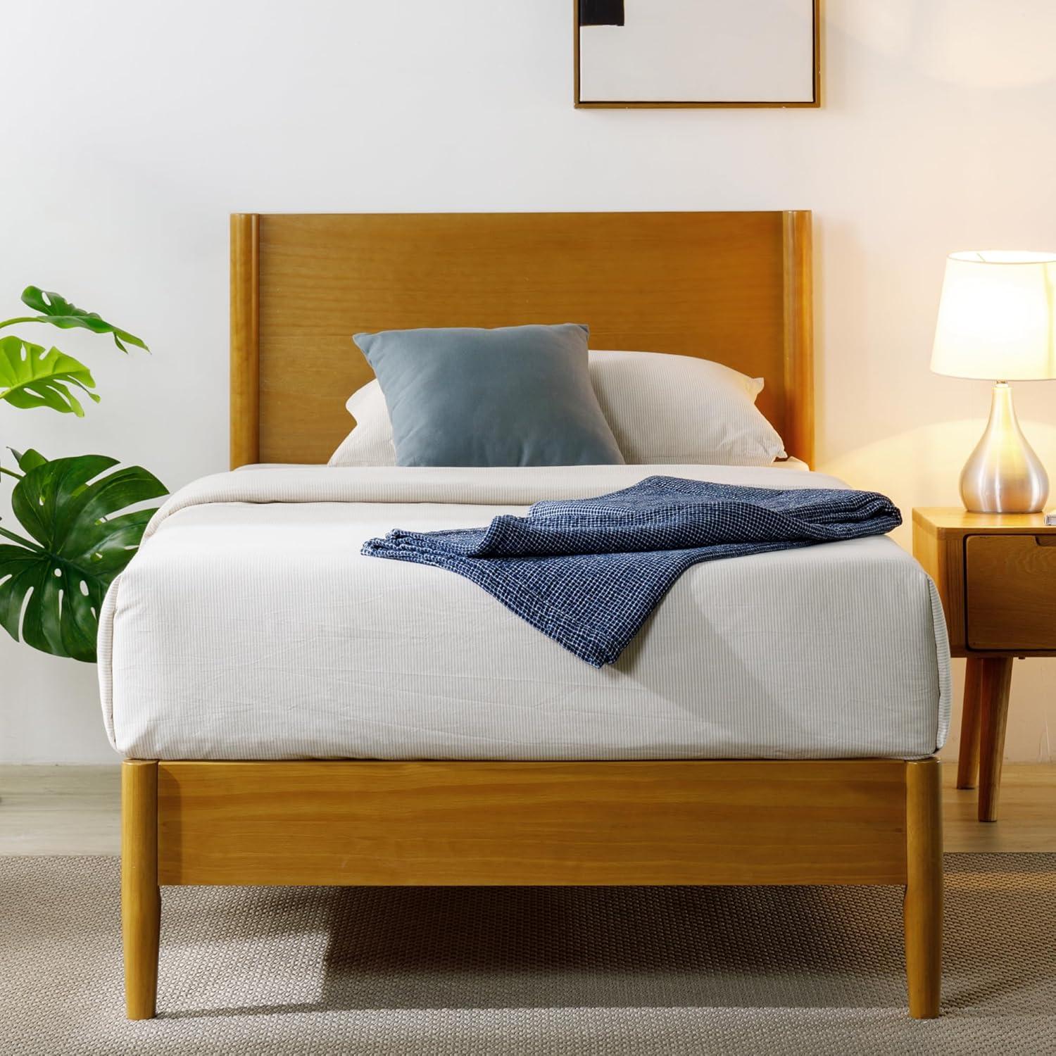 Zinus Allen 35" Mid Century Wood Platform Bed Frame, Twin