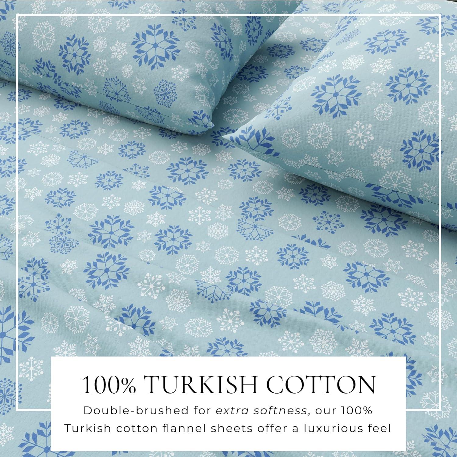 100% Turkish Cotton Holiday Printed Flannel Sheet Set