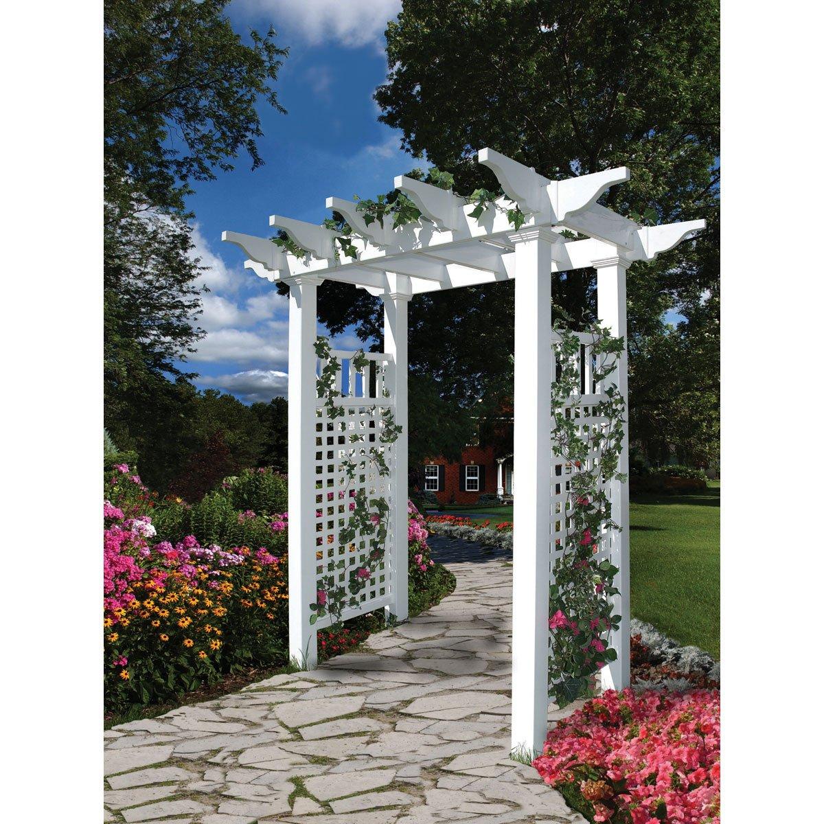 Fairfield White Vinyl Traditional Garden Arbor