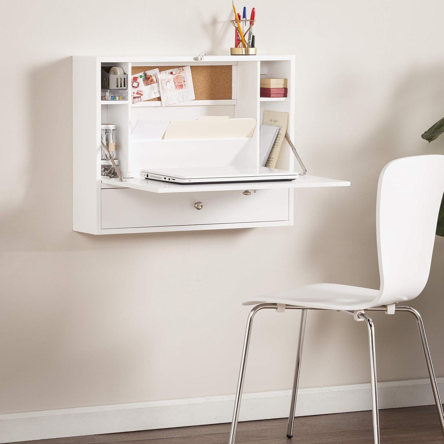 SEI Furniture SEI Furniture Willingham Wall Mount Folding Desk, White home-office-desks