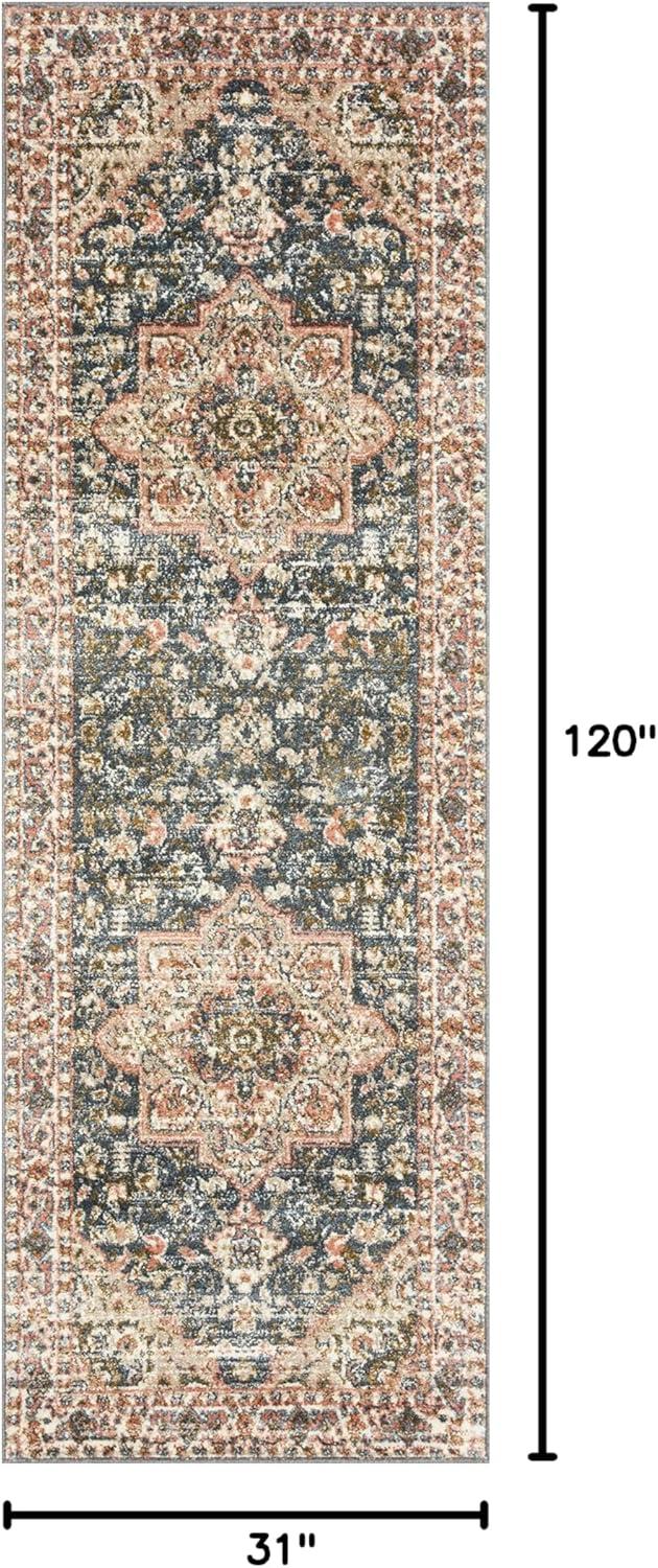 Loloi II Saban SAB-02 Oriental Blue / Spice Area Rug 3'-9" x 5'-9"