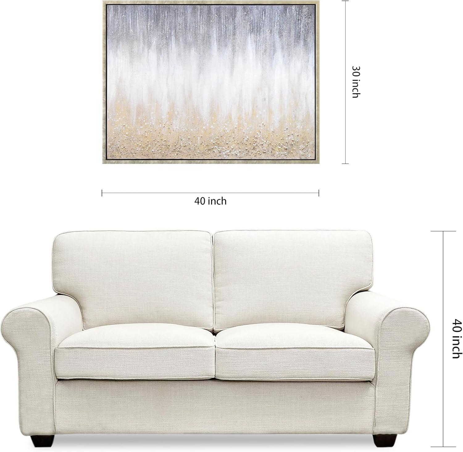 Empire Art Direct Golden Cascade Textured Glitter Hand Painted Framed Canvas Wall Art