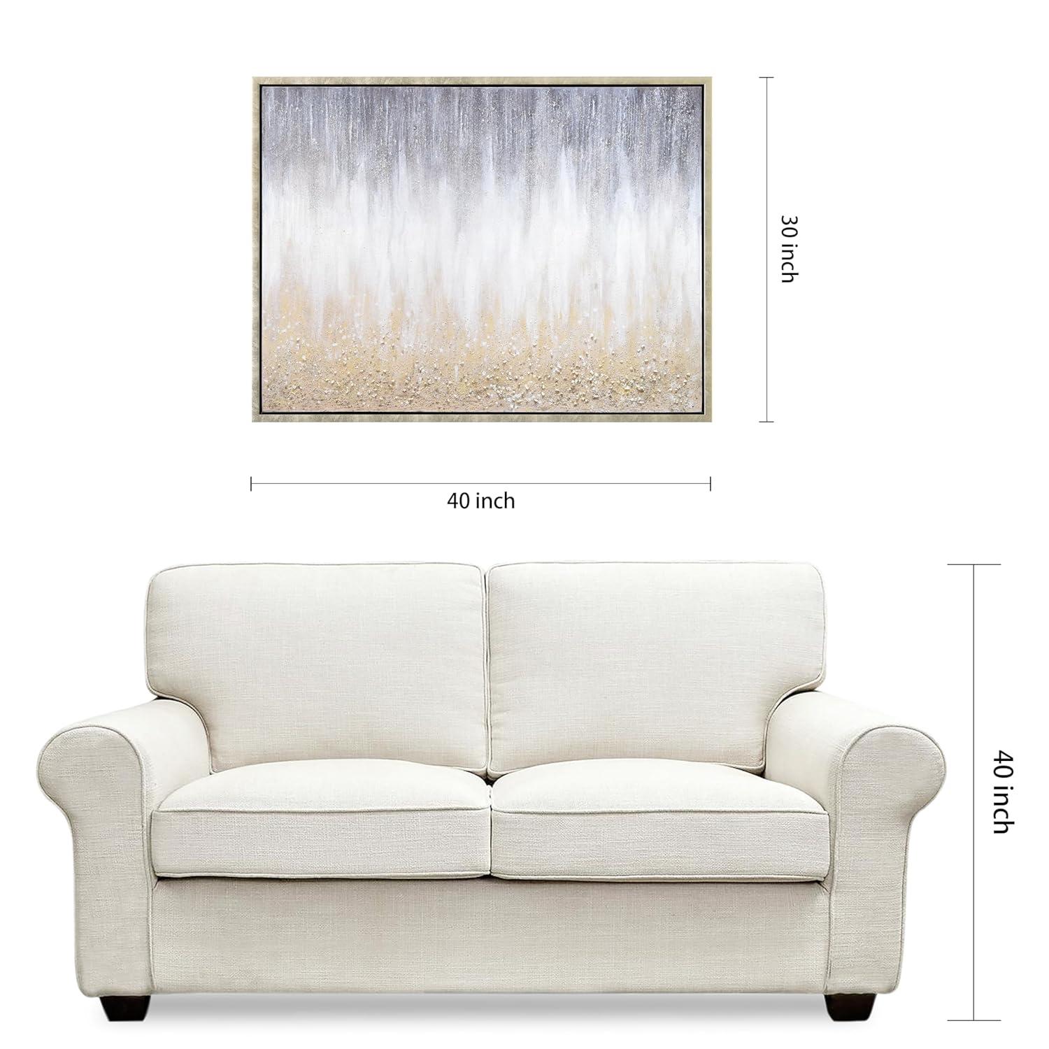 Empire Art Direct Golden Cascade Textured Glitter Hand Painted Framed Canvas Wall Art