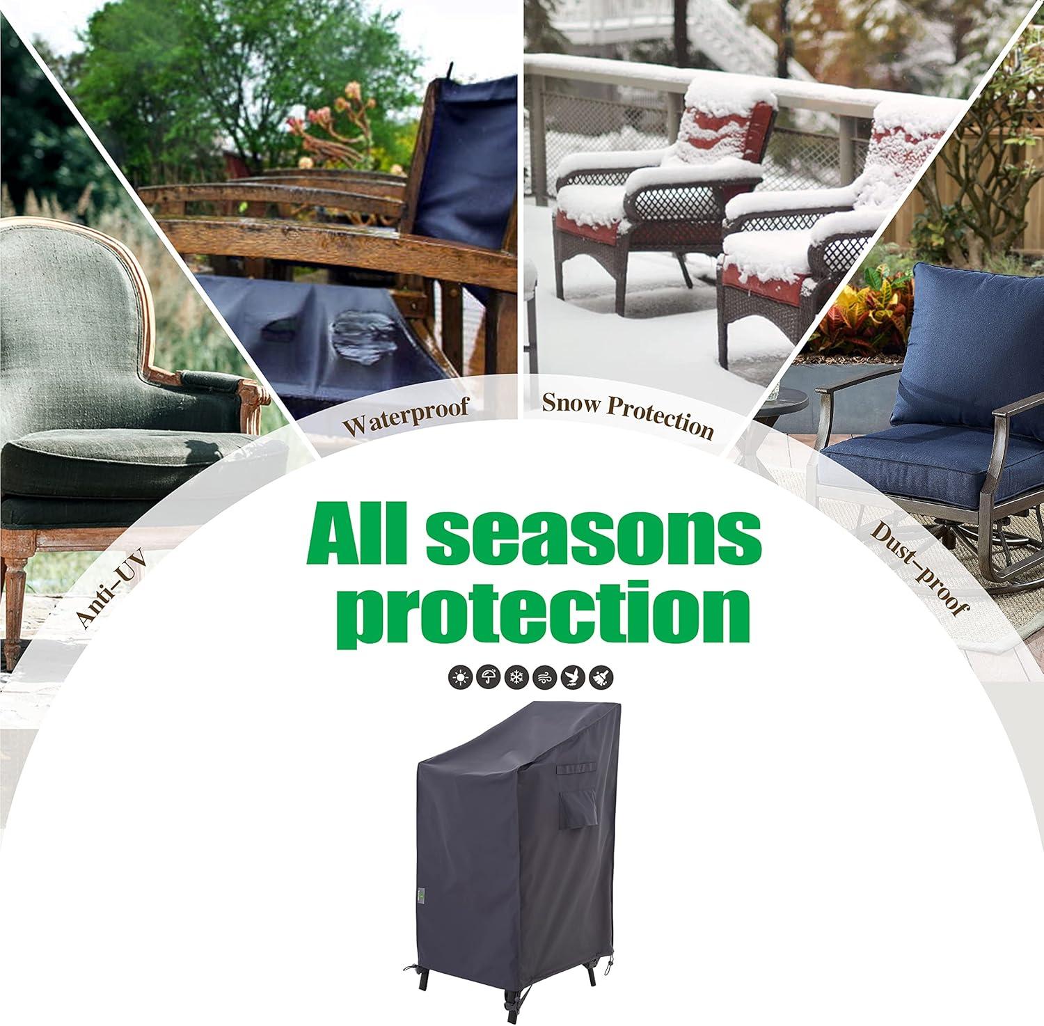 F&J Outdoors Premium Waterproof Outdoor Patio Chair Cover 27"W x 37"D x 47"H