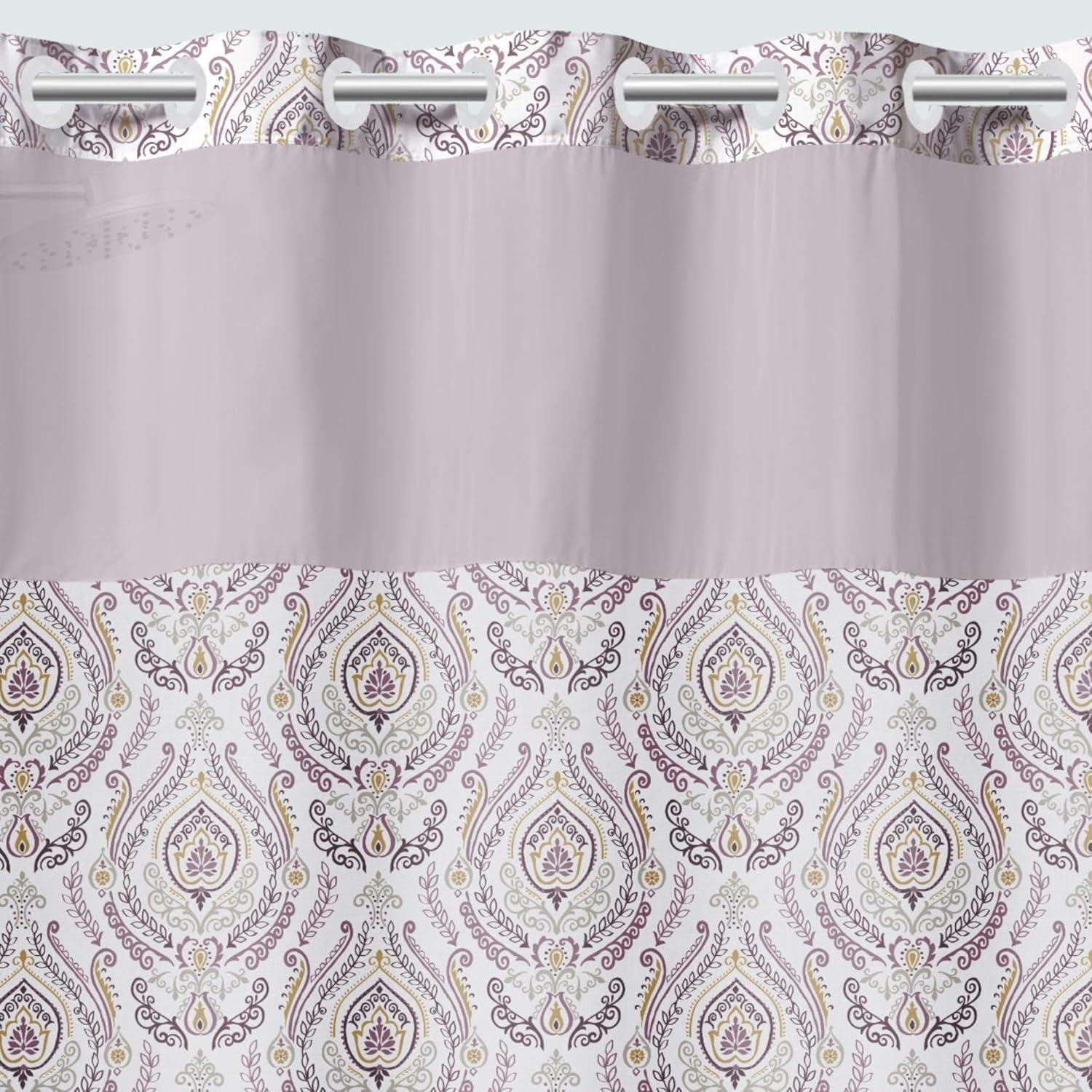 Keeco Hookless French Damask Shower Curtain Mauve