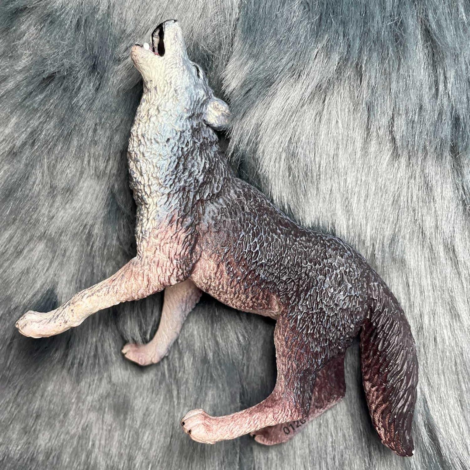 Safari Ltd. Gray Wolf Figurine - Realistic 3.75" Wildlife Figure - Educational Toy for Boys, Girls, and Kids Ages 1+