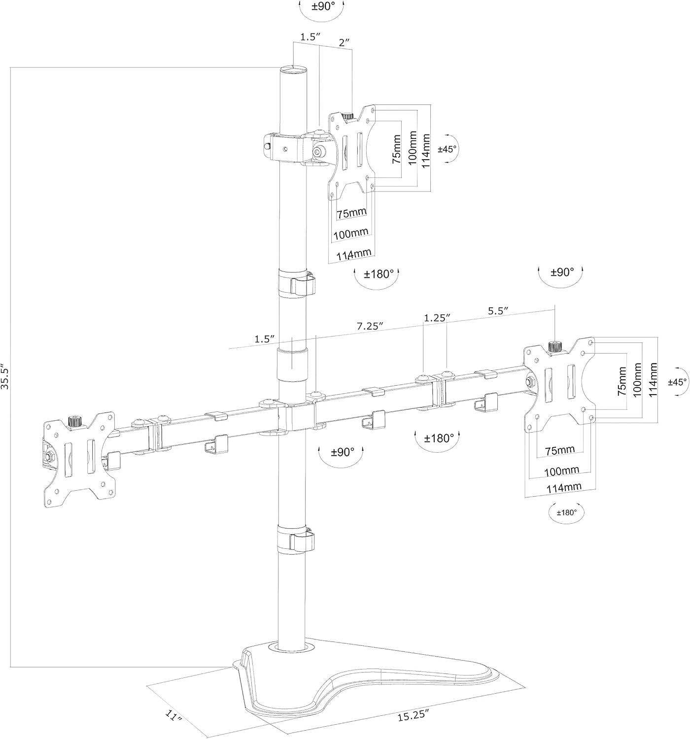 Triple Monitor Desk Stand