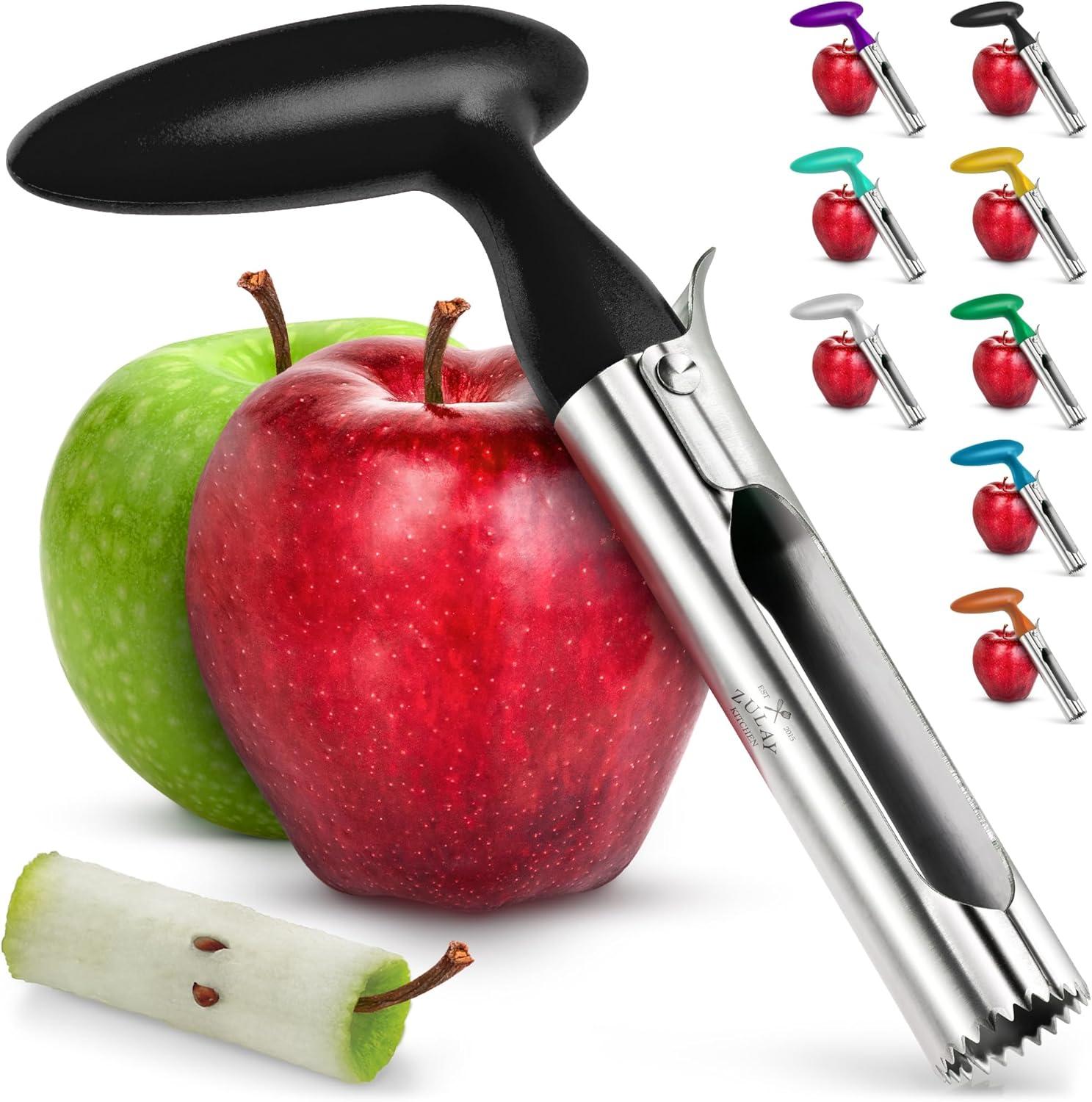 Black Stainless Steel Apple Corer with Ergonomic Handle