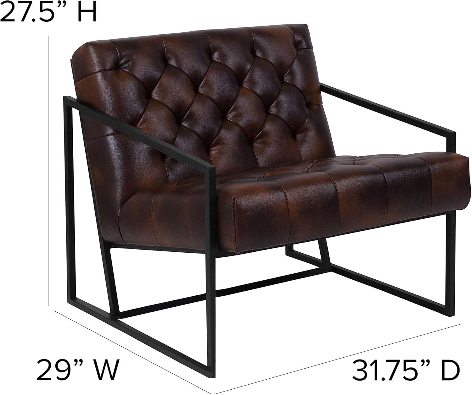 Flash Furniture Hercules Madison Bomber Jacket LeatherSoft Tufted Lounge Chair