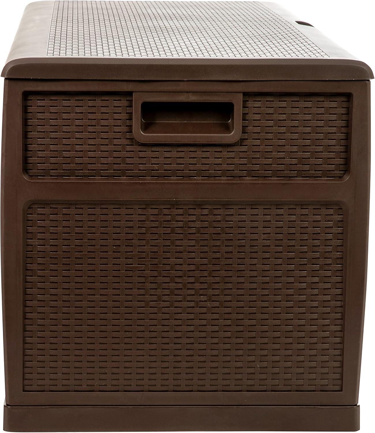 Marlin 120 Gallon Plastic Deck Box for Outdoor Patio Storage & Deck Organization