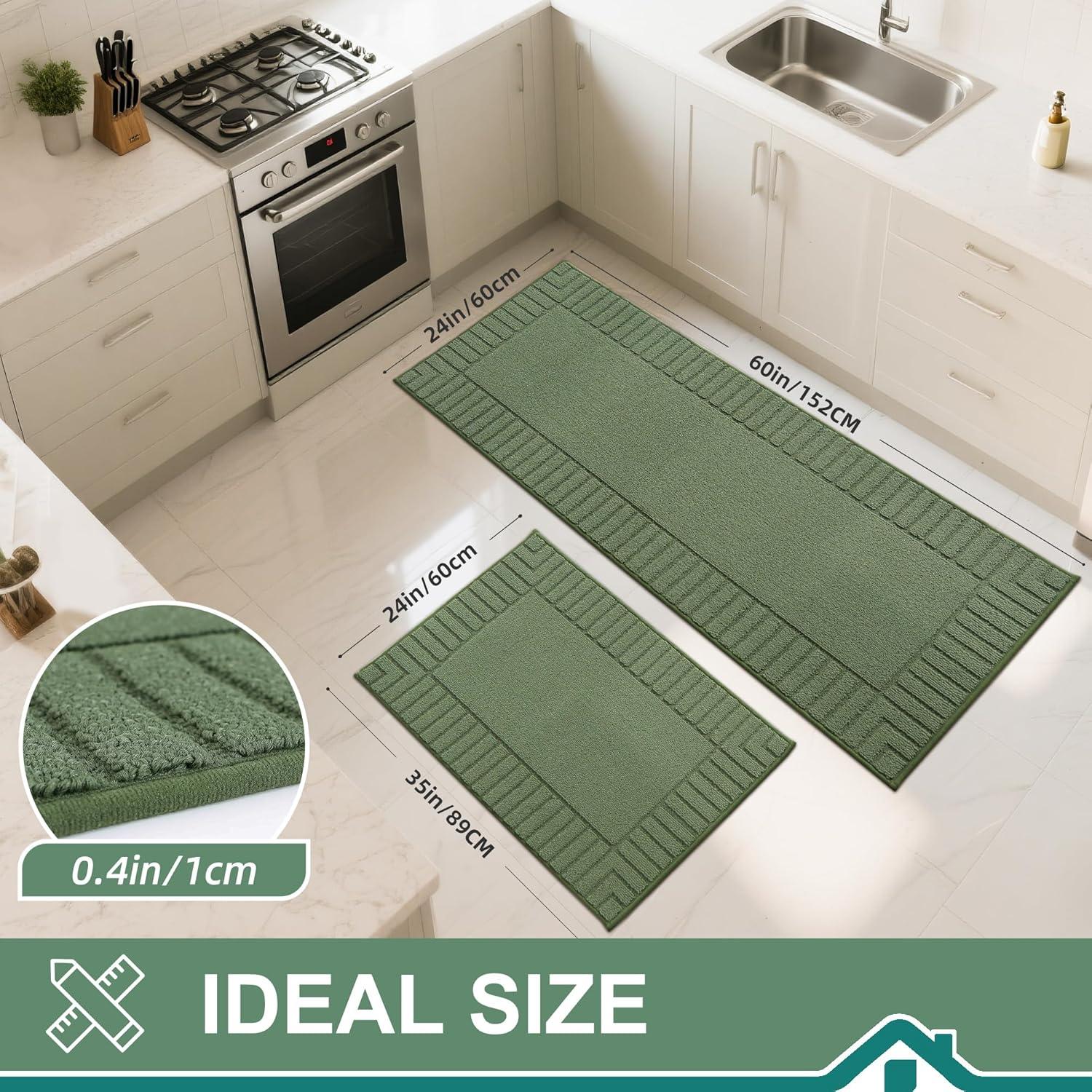 Hokku Designs Machine Washable Non-Skid Kitchen Mat 2 Pieces