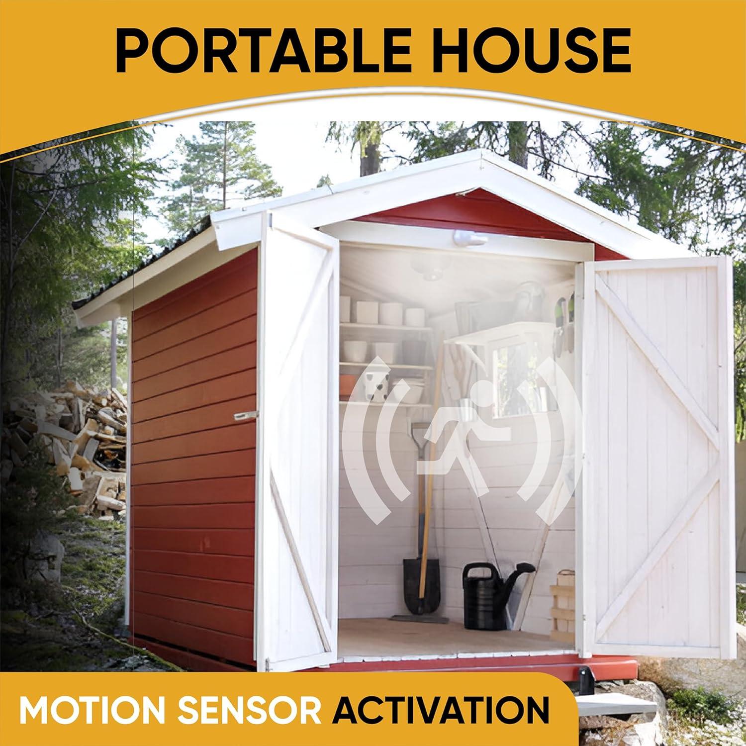 Exterior Motion Sensor Lights Solar for Portable Toilet, Dog House, Shed Light 65 Lumens ‎BICSL20-02