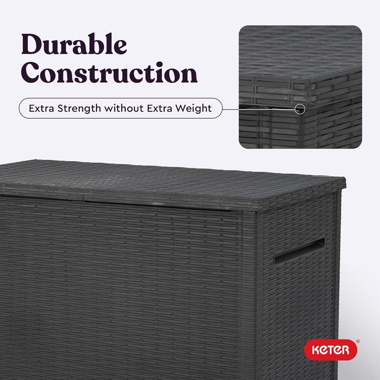 Keter Keter Java 230 Gallon XXL Durable Resin Outdoor Storage and Organization Deck Box Ideal For Garden Patio Furniture and Supplies