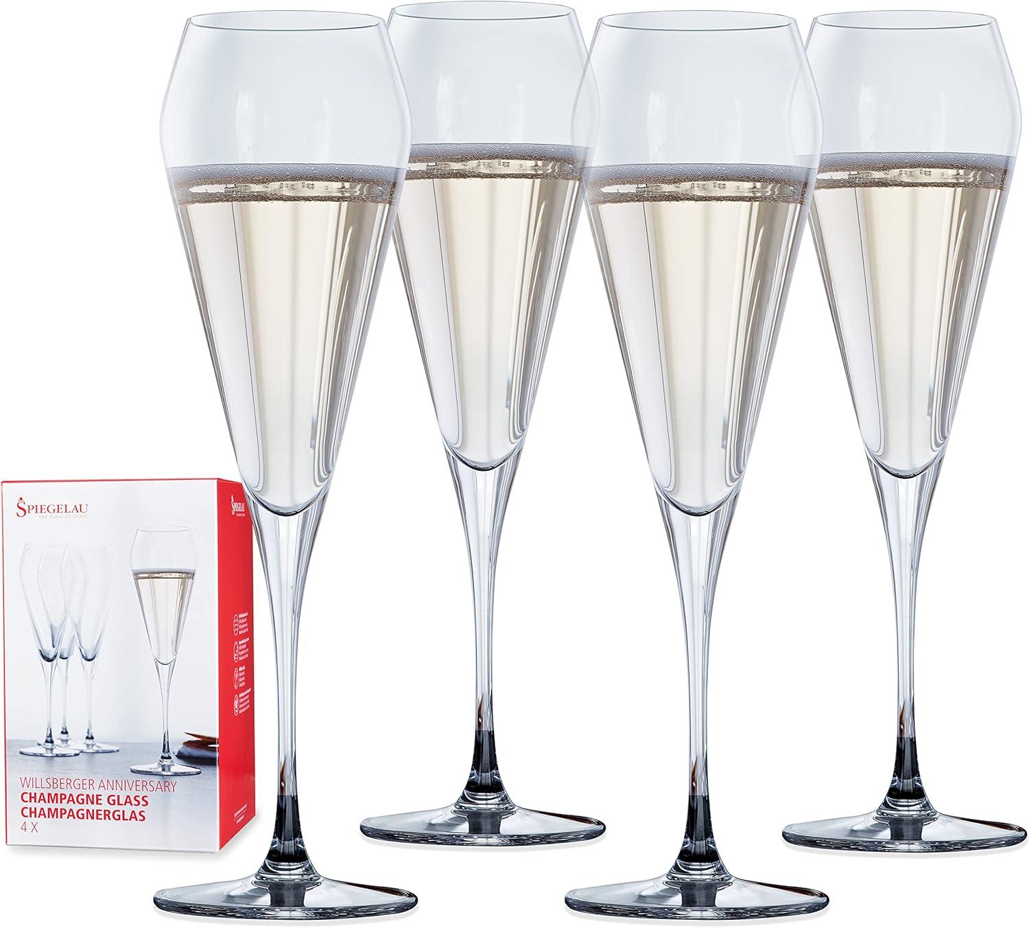 Spiegelau Willsberger 9-Oz. Champagne Glasses, Set of 4