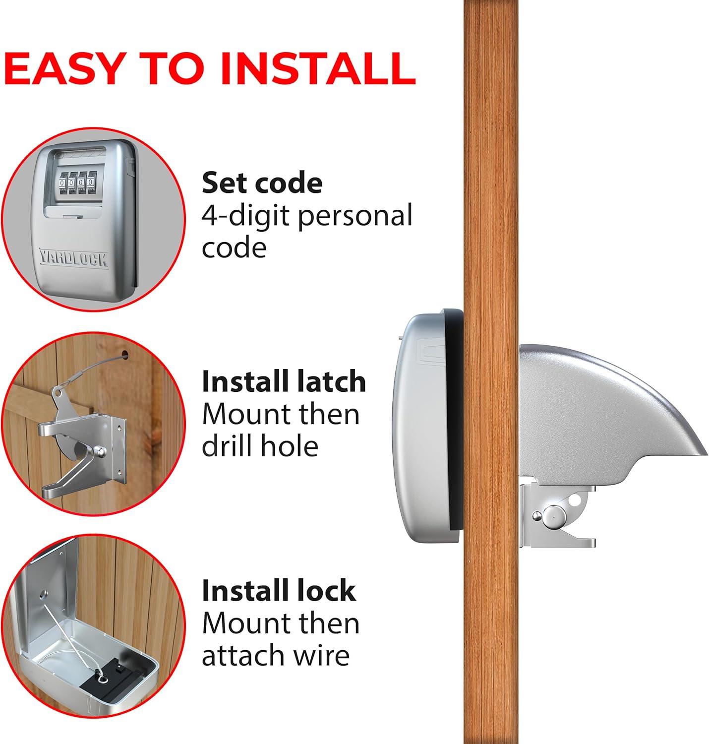 Silver Keyless Gate Lock with Stainless Steel Latch