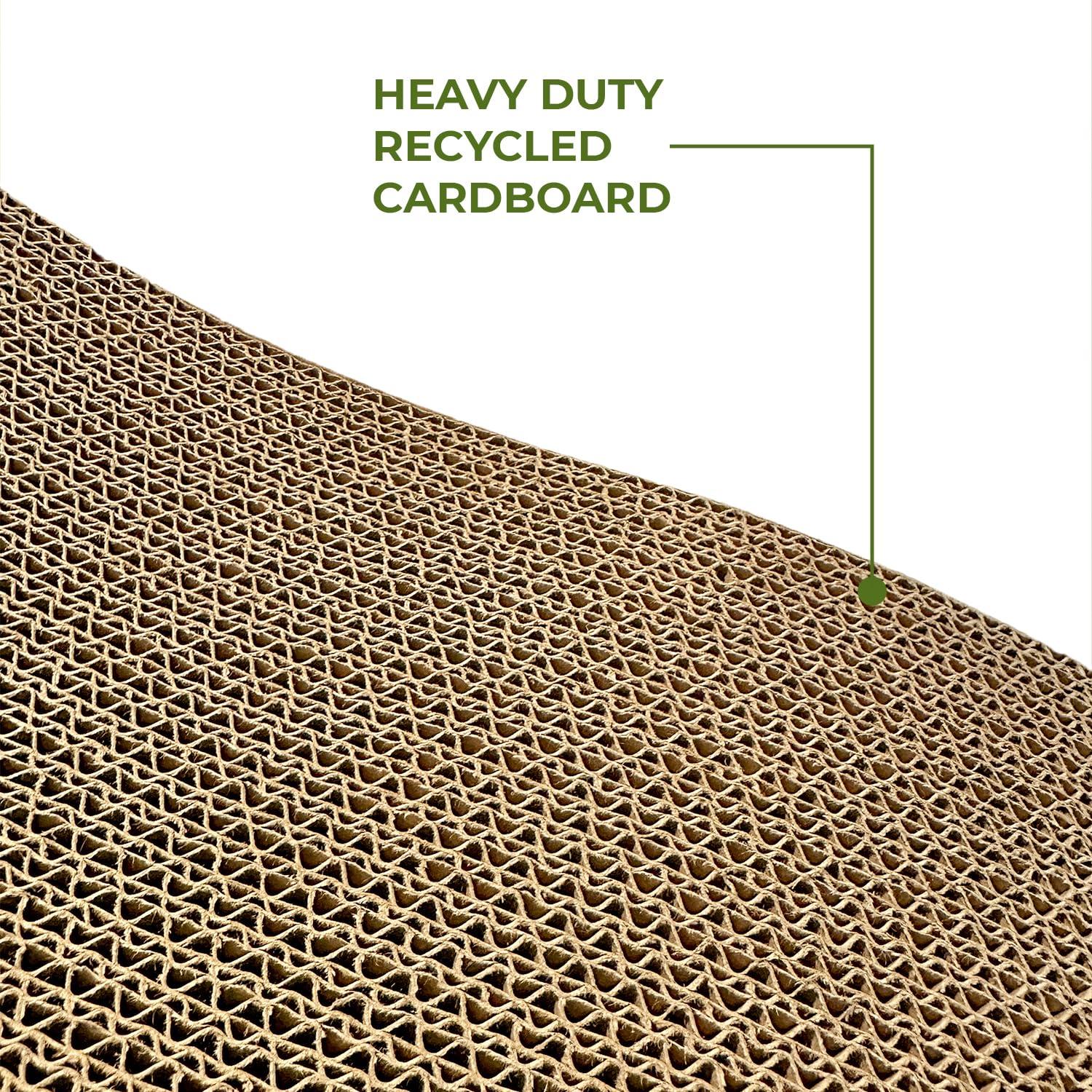 Best Pet Supplies Corrugated Reversible Cardboard Cat Scratcher, Lounger, and Fun Interactive Scratching Boards, Claw Safe, Durable, Natural Recycled Materials, Supports Active Play