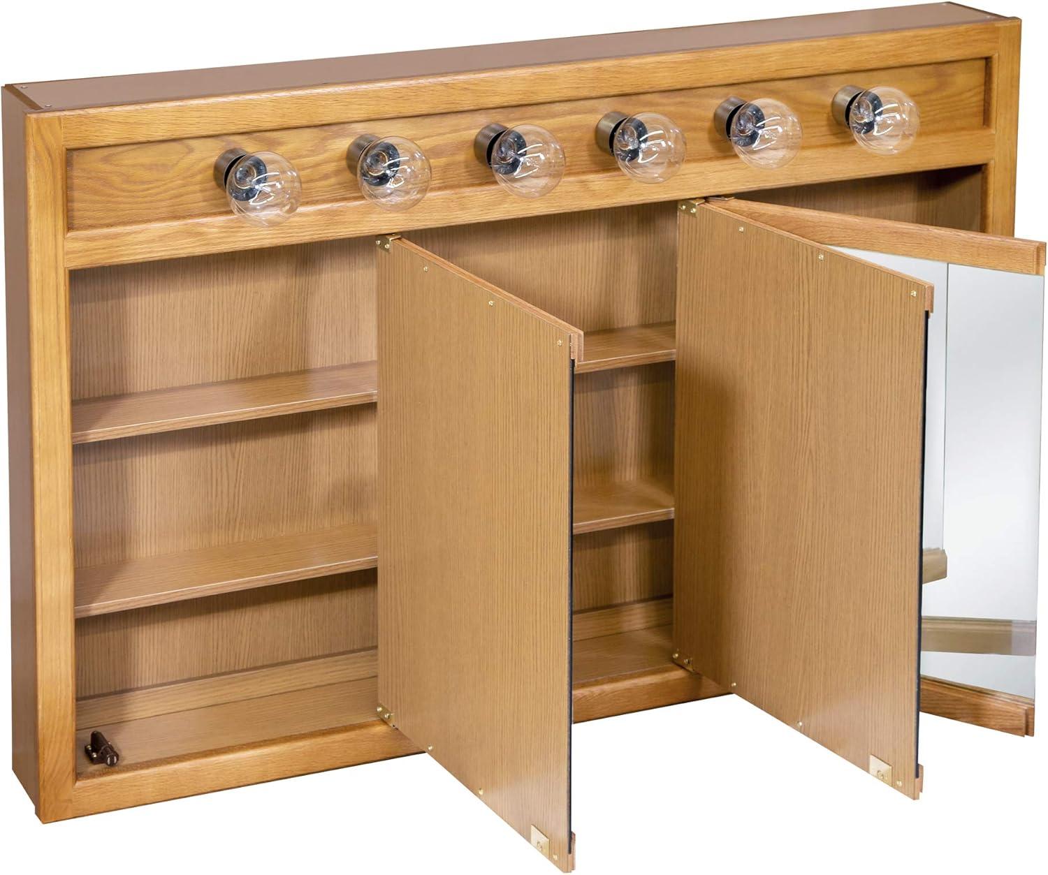 Richland 48-Inch Lighted Wood Medicine Cabinet in Nutmeg Oak