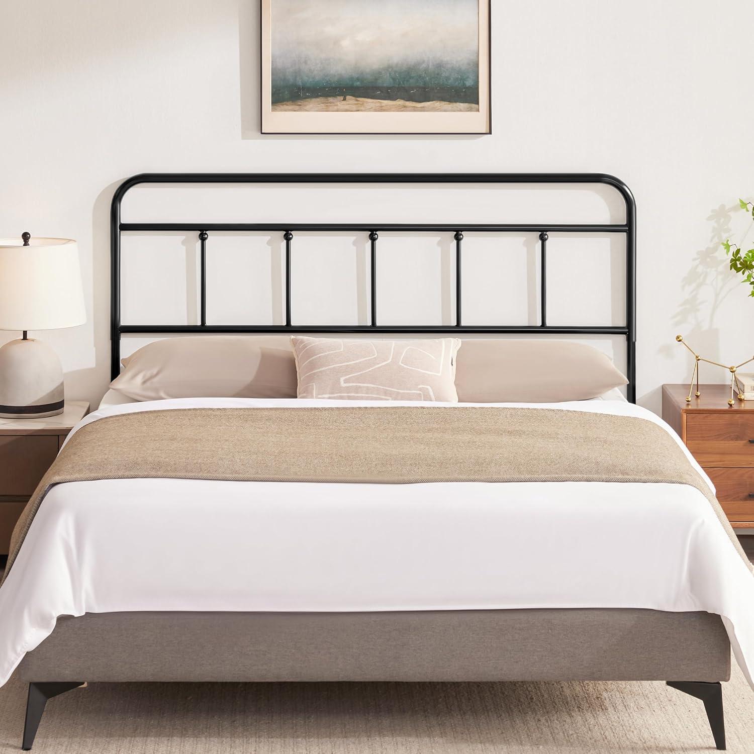 Black Metal Headboard King Size, Height Adjustable King Headboard Only, King Size Headboard Only for Bedroom, Vintage King Headboards, Farmhouse Headboard King, King Metal Bed Headboard Only