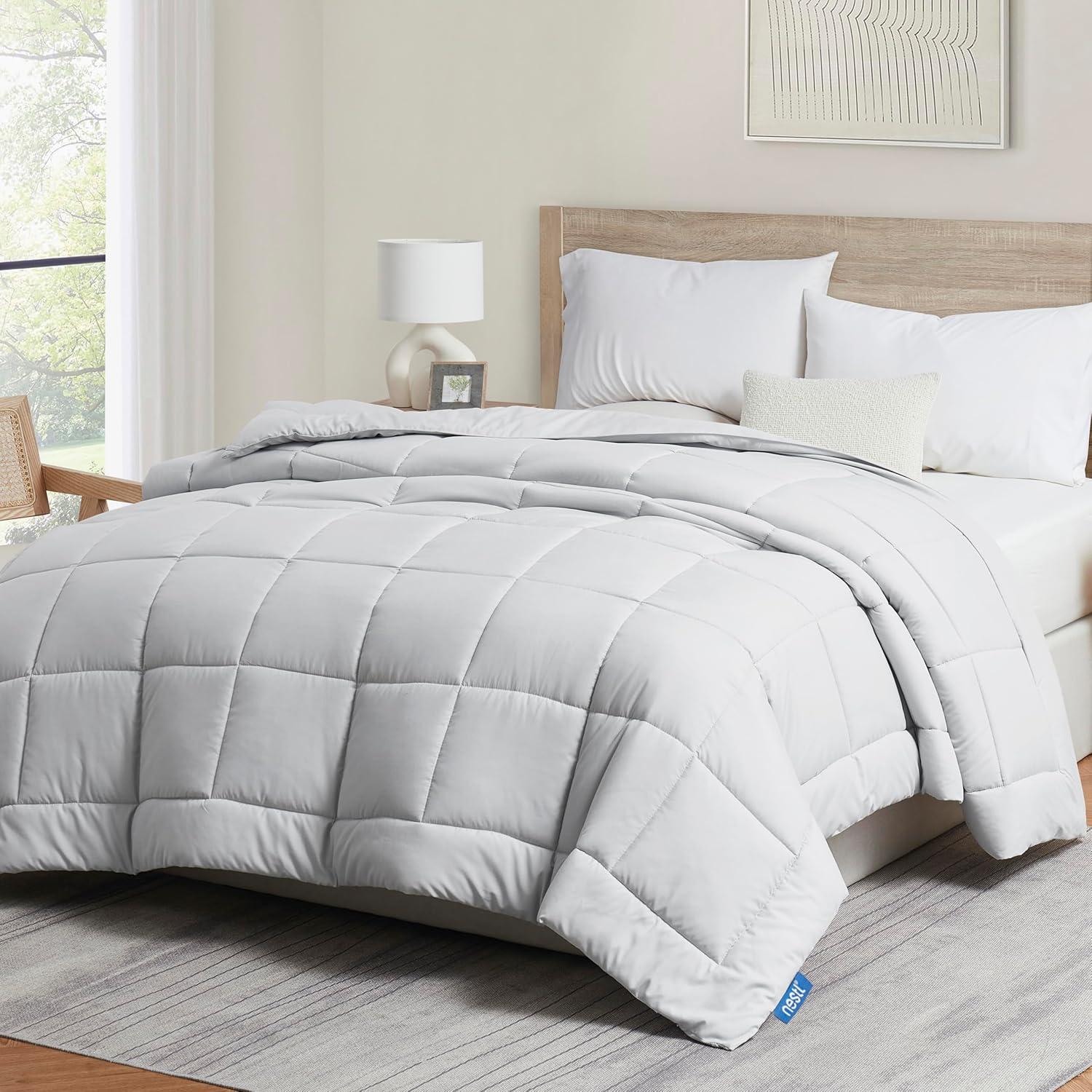 Nestl Premium Quilted Down Alternative Comforter with Corner Tabs, All Season Comforter Duvet Inserts