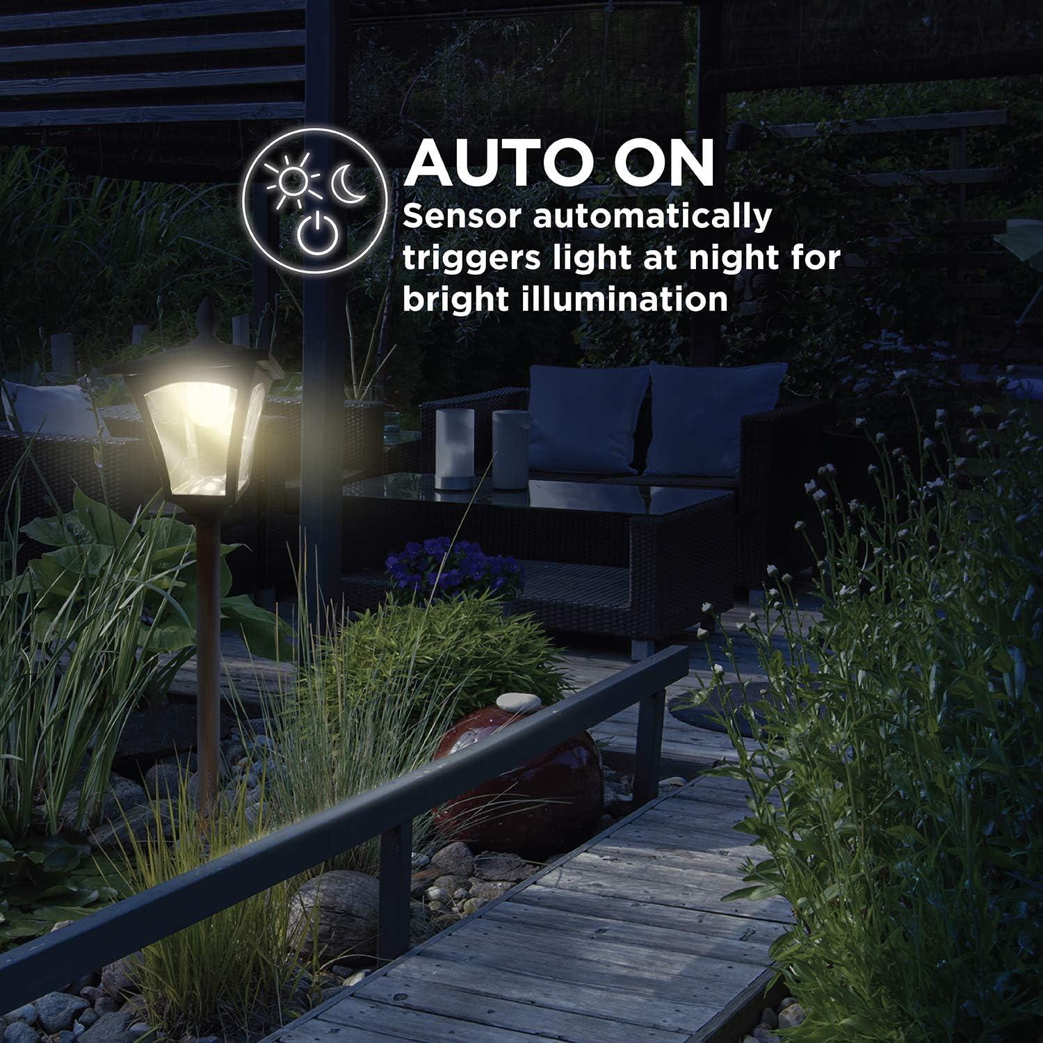 Home Zone Solar Lamp Post Light - 65" Tall, for Outdoor/Garden/Yard Decoration and Lighting