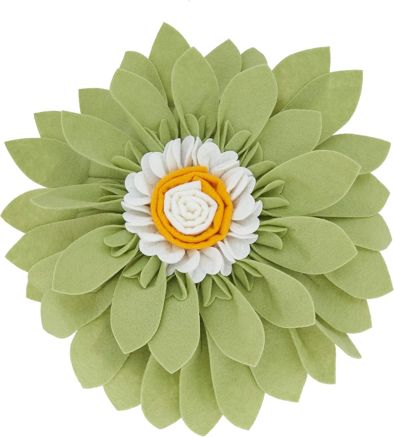 Saro Fleur De Jardin Collection Appliqued Throw Pillow