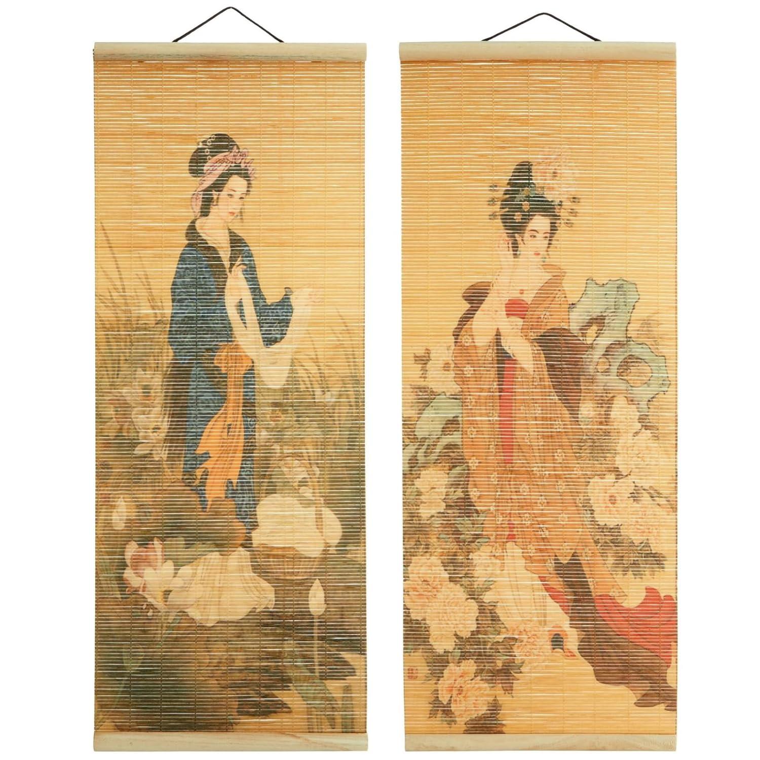 Juvale 4 Pack Hanging Painting Wall Scroll for Room Decor, 10 x 26 In