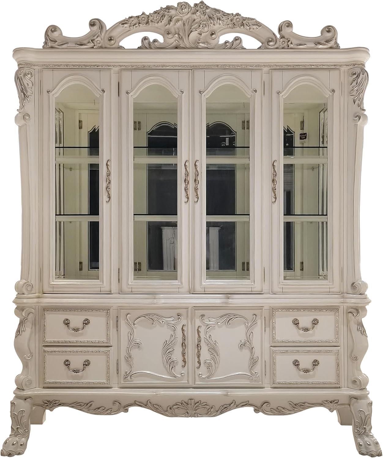 75" Dresden Hutch Tops Bone White Finish - Acme Furniture